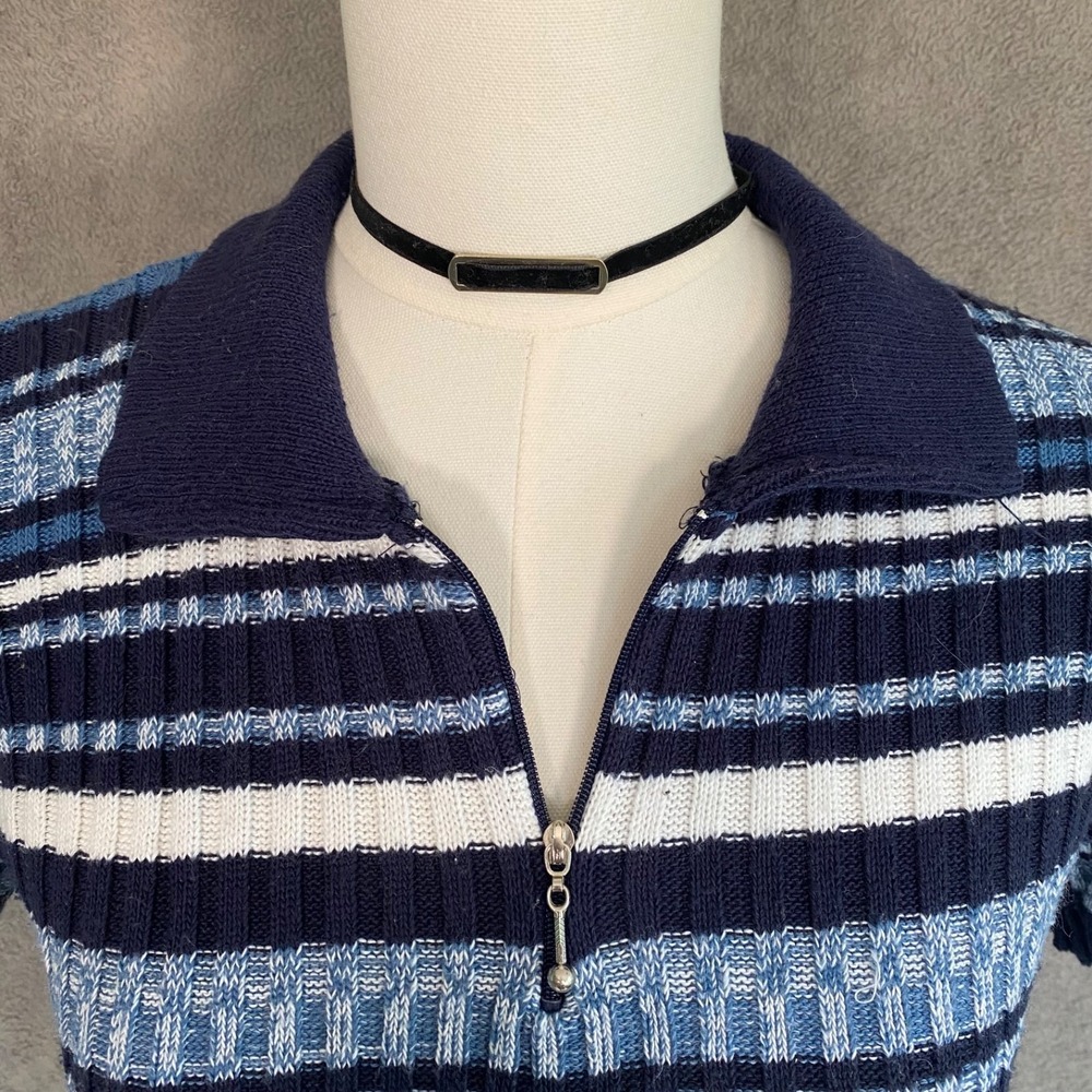 Vintage Route 66 Womens Y2K Ribbed Knit Nautical Sweater Size M Striped Preppy - Picture 3 of 9